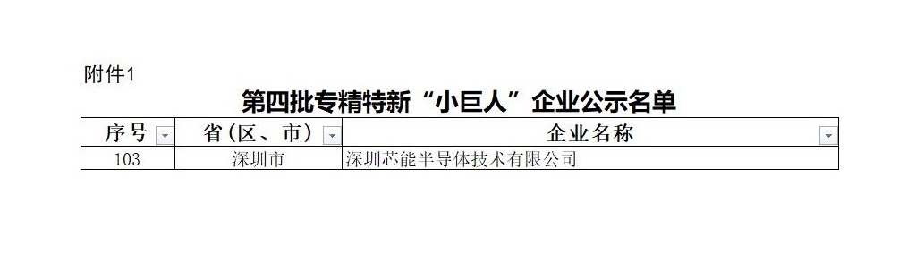 芯能半导体荣获国家专精特新“小巨人”企业认证_深圳芯能半导体手艺有限公司